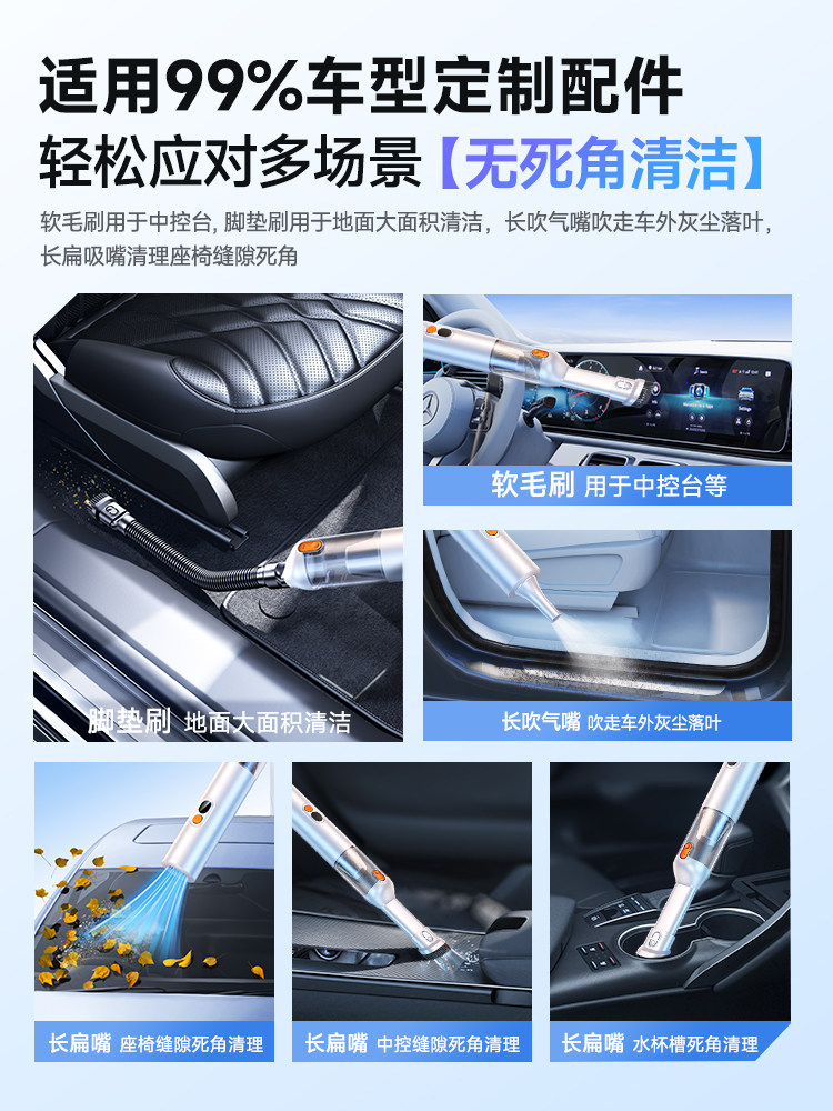 Car Vacuum Cleaner with Strong Suction for Car Use, Small Handheld Wireless Mini Vacuum Cleaner for Home Use with Super Strong Blowing and Suction Power