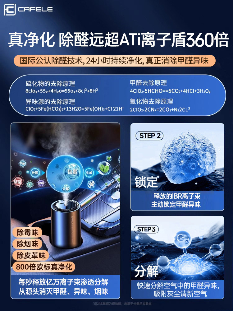 Car Air Purifier Eliminates Odors and Removes Formaldehyde in New Cars, Car Spray Humidifier, Deodorizing Aromatherapy Machine