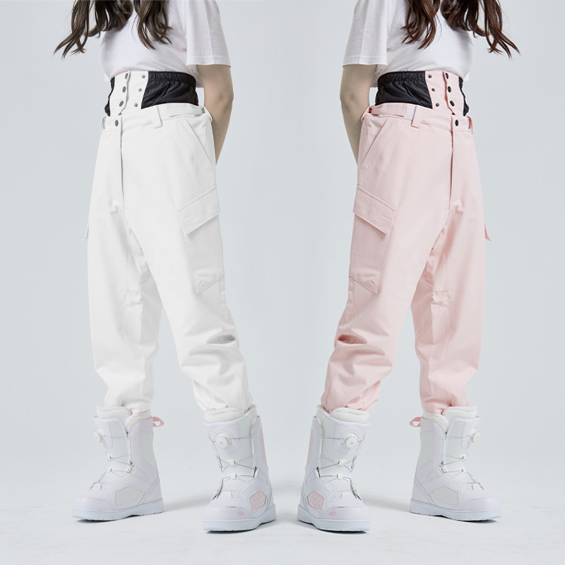 2023 new bunches legs Ski Pants legs Lean Full Press Glue Waterproof male and female couples Twin Plates Veneer Ski Pants-Taobao