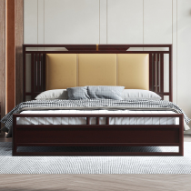 New Chinese solid wood 1 8 m double bed master bedroom with large bed modern simplicity Chinese light lavish minimalist approbation 1 5 m bed