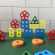 Children's educational early education toys wooden geometric shape matching column five-column 1-2-3 years old Mongolian early education building blocks