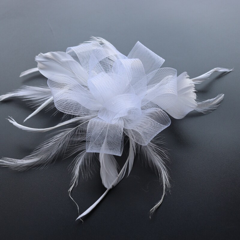 欧美简约时尚复古网纱新娘发夹配饰晚宴会派对演出发饰羽毛头饰品详情19