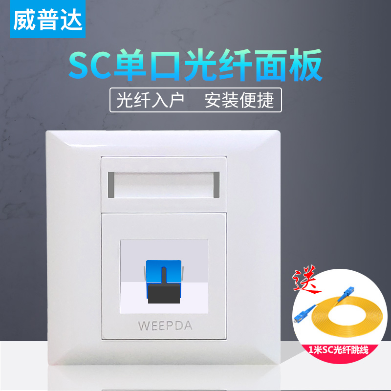 Fiber Coupler Panel Wallwall with SC Coupler Fiber Panel 86 Type Network Mesh Panel Yickwhite 86MM Interface Plug Connection Network Interface Weipda