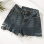 Quần lửng denim mùa thu 2018 quần lửng ống rộng nữ hoang dã nóng bỏng 3107-12 quần jean baggy nữ lưng cao