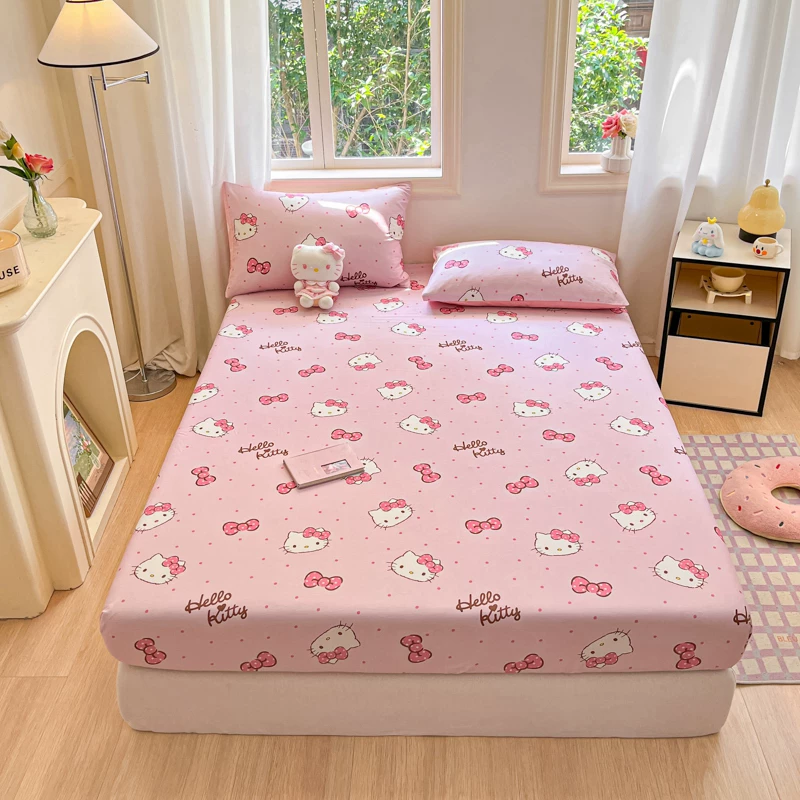 Hello Kitty, хлопковая простыня, детская кроватка, нескользящая простыня, пылезащитный матрас