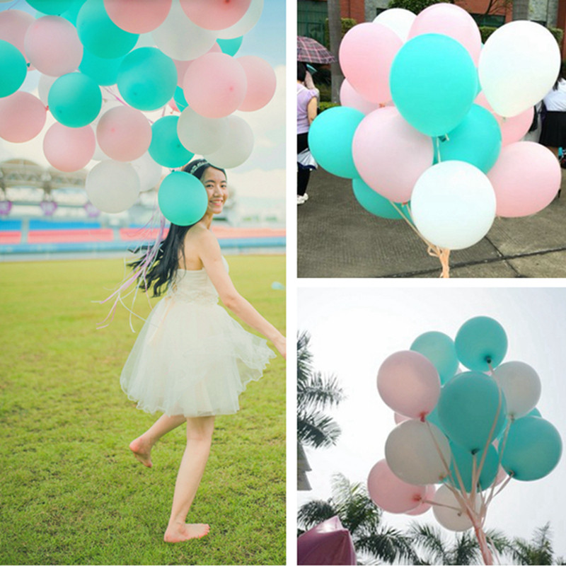 Annual celebration of wedding dress Wedding Celebration Arranged Round Balloon Thicken Sub-Light Imitation Color Balloons Decorated Birthday Party