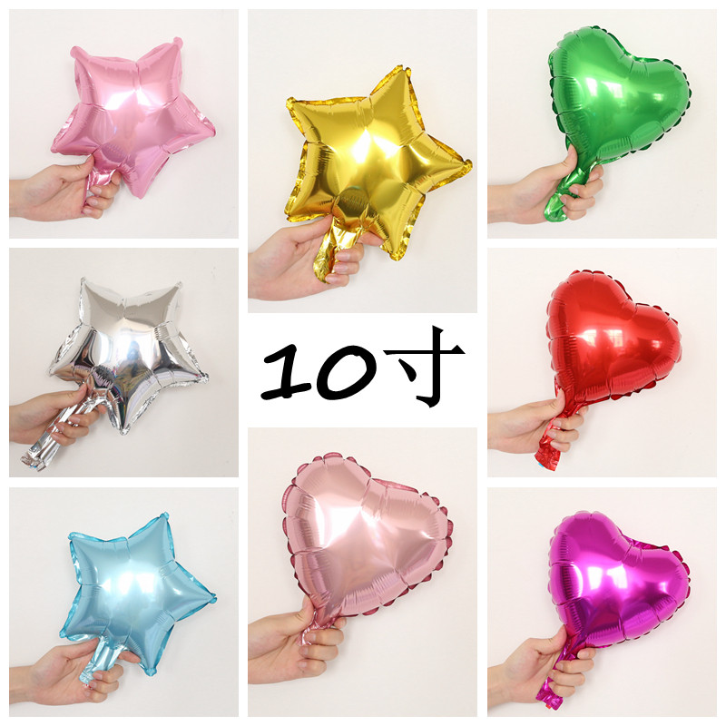 Wedding Celebration Love Stars Aluminum Foil Film Balloons 10 Inch Pentacle Star Peach Hearts Aluminum Film Birthday Party Decorative Balloons