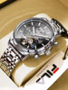 Fila Hollow Flywheel Dual Calendar Mechanical Watch with Luminous Hands Business Wristwatch Gift for Boyfriend 6706