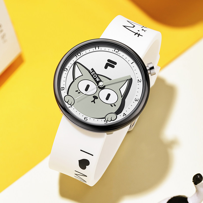 FILA Fila Cute Wind Cat Watch Силиконовые водонепроницаемые спортивные часы для учащихся младших классов средней школы и колледжей, мужские и женские часы 6547