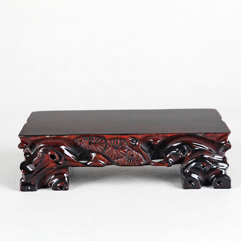 Jade, red wood carving handicraft penjing Jade stone base base round head jean mahogany table base