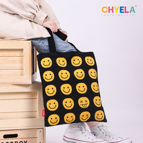 Original Tide brand smiley face canvas bag Shoulder Bag bag male student environmental tote bag custom pattern logoAS156