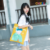 Original design blowing bubbles Van Gogh wearing earrings for girls around shoulder custom canvas bag literary bag AL61