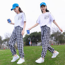 Girls Summer Suit 2022 New Girl Casual Sportswear Girl Short Sleeve Two-Piece Set Foreign-Qi Junior High School Student 13