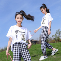 Summer Suit for Girls Summer 2022 Summer New 12 Oceanic Medium Big Kids Girls Short Sleeves 15 Fashion Internet Red Womens Clothing 13