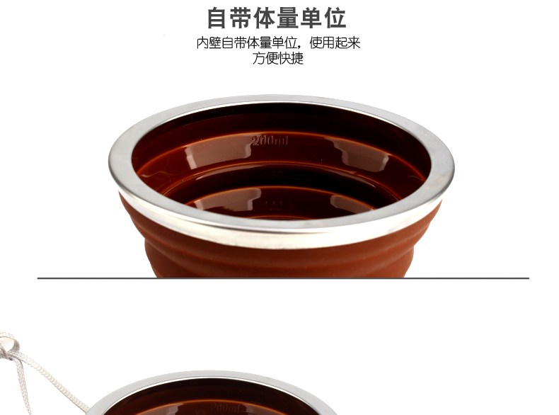 Du lịch ngoài trời gấp cốc cốc nước cầm tay kính thiên văn cốc silicone công suất lớn cốc cà phê thể thao lưới màu đỏ nữ bình đựng nước lock&lock