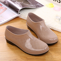 Low-top shallow mouth non-slip rain boots Waterproof shoes Rubber shoes galoshes Plastic rain shoes womens kitchen work lightweight adult summer