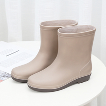 Short tube adult waterproof shoes rain boots rain boots female summer fashion wear non-slip water boots kitchen work rubber shoes overshoes