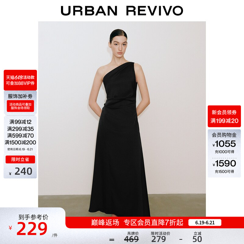 Ur2026 New Summer Women's Clothing, Charming Urban Pleated Off-Shoulder Dress Uwg760105