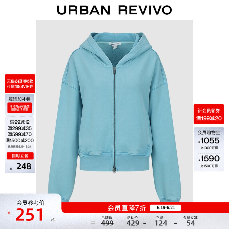Ur2026 Spring New Women's Fashion Trendy and Personalized Distressed Washed Zipper Hooded Jacket Uyv160028