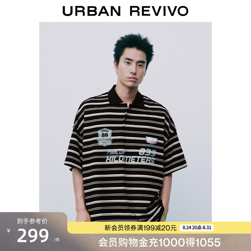Ur2026 New Autumn Men's Clothing with Contrasting Colors, Distressed Print, Striped Jersey-Style Polo Shirt Uuv460165 Ur2026 New Autumn Men's Clothing with Contrasting Colors, Distressed Print, Striped Jersey-Style Polo Shirt Uuv460165