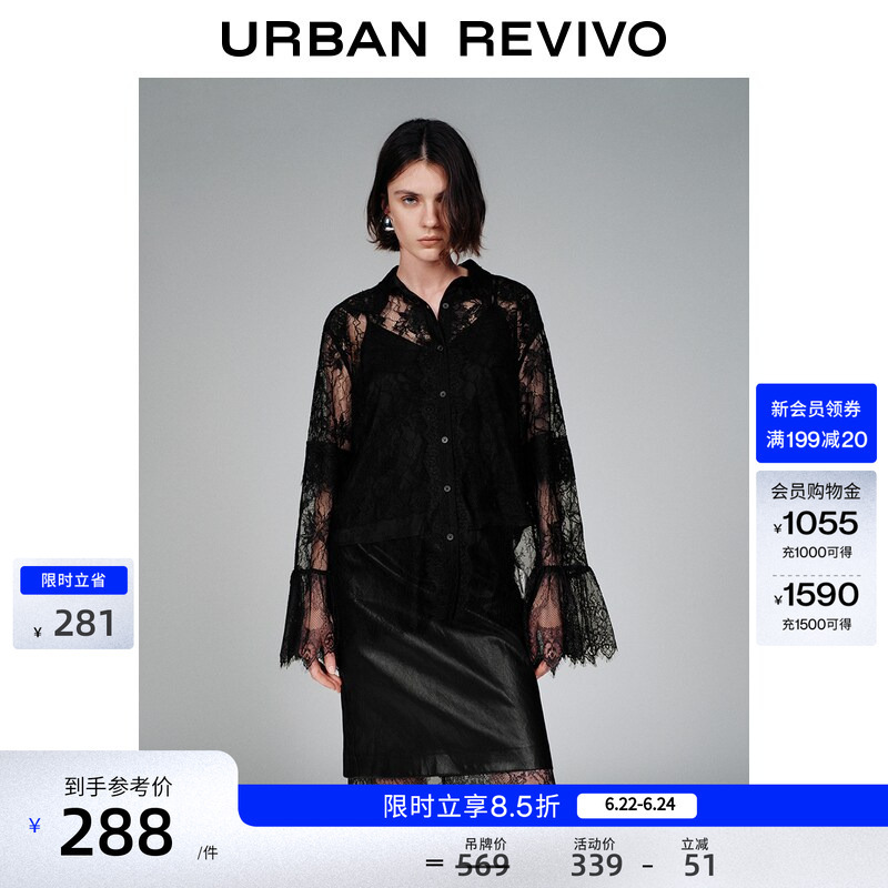 Ur2026 New Summer Women's Clothing with Charming Design and Lace Two-Piece Cardigan Shirt Uwg260042
