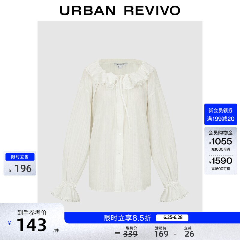 Ur2026 New Summer Women's Casual Sweet Lace Lace-Up Cardigan Shirt Uyl260093