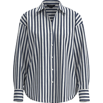UR2024 new autumn womens French commuter temperament striped long-sleeved cardigan shirt UWM240001