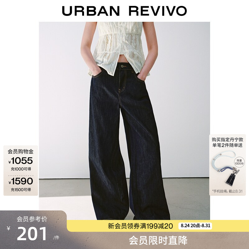 Ur2026 New Autumn Women's Casual Classic Wide-Leg Denim Pants with Visible Stitching Uyy860182+ # Ur2026 New Autumn Women's Casual Classic Wide-Leg Denim Pants with Visible Stitching Uyy860182+ #