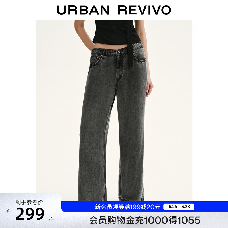 Ur2026 New Summer Style Feminine Retro Distressed Washed Lyocell Wide-Leg Denim Pants Uwm860162