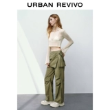 UR Осенние съемные штаны, городской стиль, высокая талия, свободный прямой крой