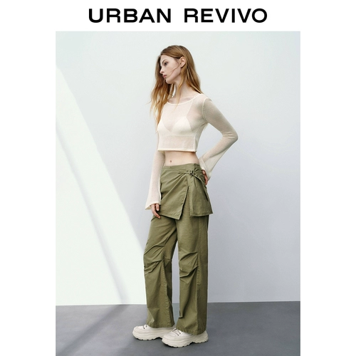UR Осенние съемные штаны, городской стиль, высокая талия, свободный прямой крой