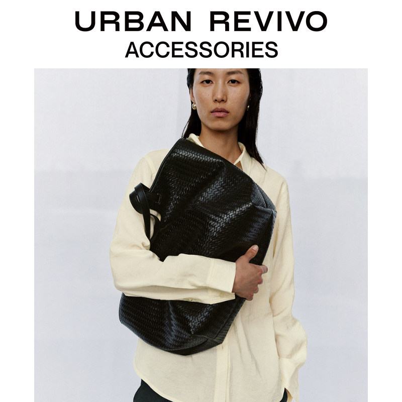 URBAN REVIVO2026 новая весенняя женская классическая тканая сумка-тоут через плечо UAWB60095+