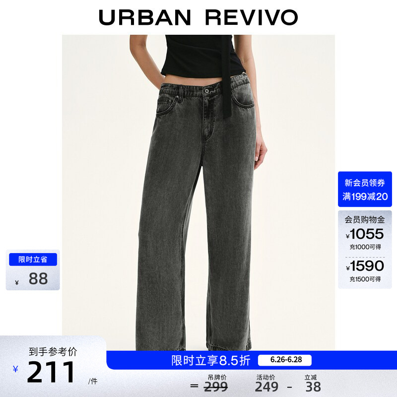 Ur2026 New Summer Style Feminine Retro Distressed Washed Lyocell Wide-Leg Denim Pants Uwm860162