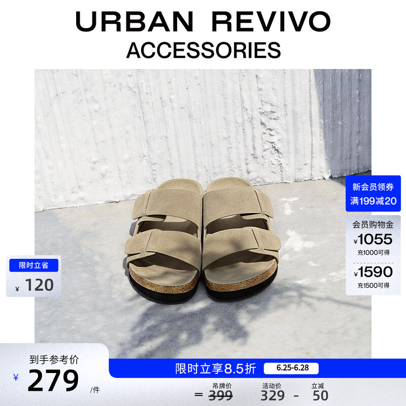 Urban Revivo2026 New Summer Style Men's Casual Classic Boken Slippers Uams60010