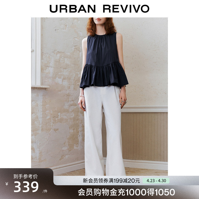 Ur2026 Spring New Women's Fashion Casual Versatile Slim-Fit Lyocell White Wide-Leg Pants Uyu650033