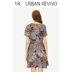 UR2018 mùa hè mới của phụ nữ thời trang thanh lịch floral print vòng ngắn tay đầm WE18S7AE2003
