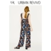 UR2018 mùa xuân và mùa hè mới thanh niên của phụ nữ in hoa quây quai casual jumpsuit YL32S6IN2000 áo sơ mi nữ form rộng Mùa xuân