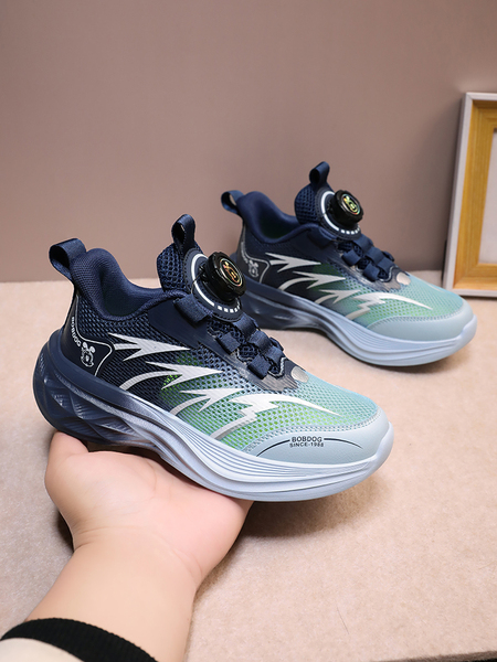 Babudou Kidsren's Shoes Boys' Sports Shoes 2026 Autum New Style Rotating Button Mesh Breathable Kidsren's Running Shoes — 4