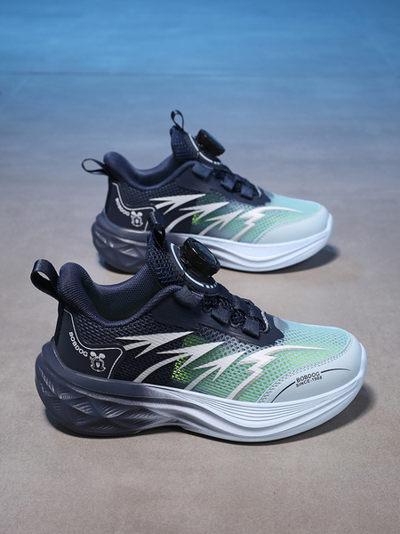 Babudou Kidsren's Shoes Boys' Sports Shoes 2026 Autum New Style Rotating Button Mesh Breathable Kidsren's Running Shoes