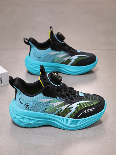 Babudou Kidsren's Shoes Boys' Sports Shoes 2026 Autum New Style Rotating Button Mesh Breathable Kidsren's Running Shoes — 2
