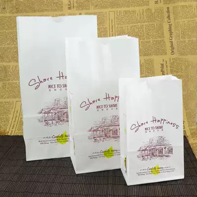 Huaxin Tiancheng food paper bag anti-oil paper bag square bottom bread paper bag biscuit packaging paper bag baking bag baking bag