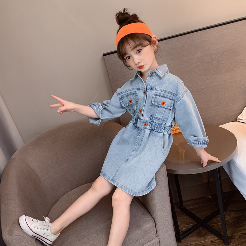 Girl Cowboy Ocean Dress Spring Autumn Money 4 to 5 to 6 7 8 9 10 year old girl tooling dress 12 little girl denim dress