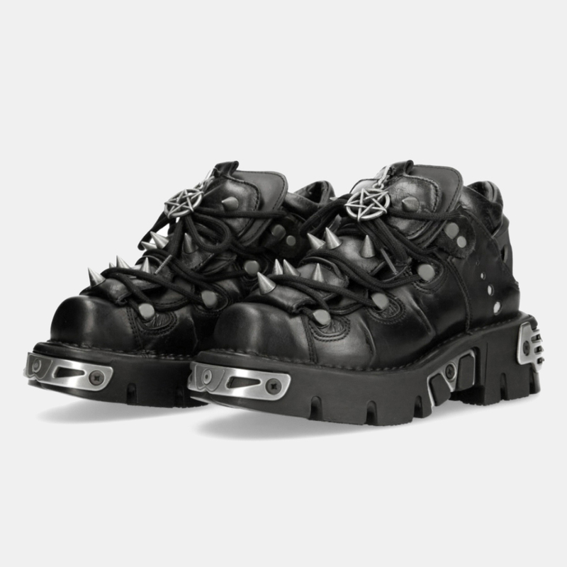 Retro Spanish Dark Low-Top Leather Shoes for Men and Women, Punk Rock Shoes, Heavy Metal Rivet Platform Shoes Retro Spanish Dark Low-Top Leather Shoes for Men and Women, Punk Rock Shoes, Heavy Metal Rivet Platform Shoes