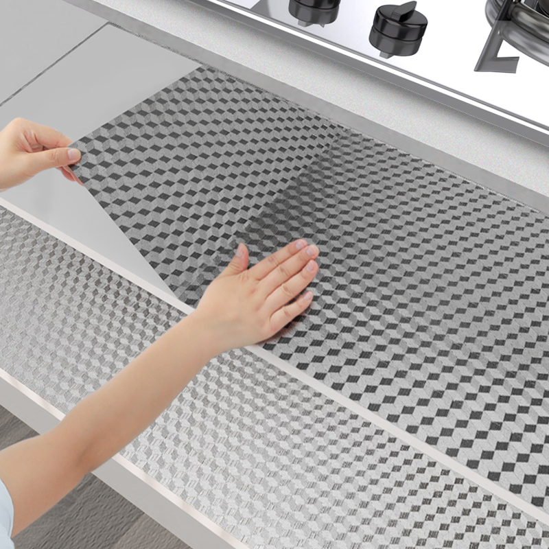 Cabinet drawer pad paper waterproof moisture-proof sticker self-adhesive kitchen countertop anti-dirty shoe cabinet wardrobe aluminum film cabinet inside