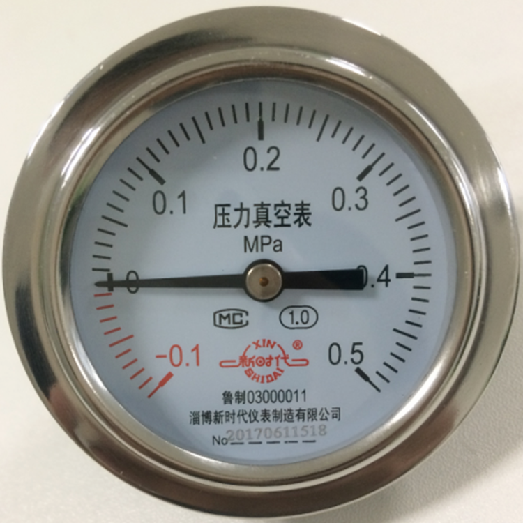 淄博新时代压力真空表-0.1-0.5MPa山东新华立式消毒锅配件压力表