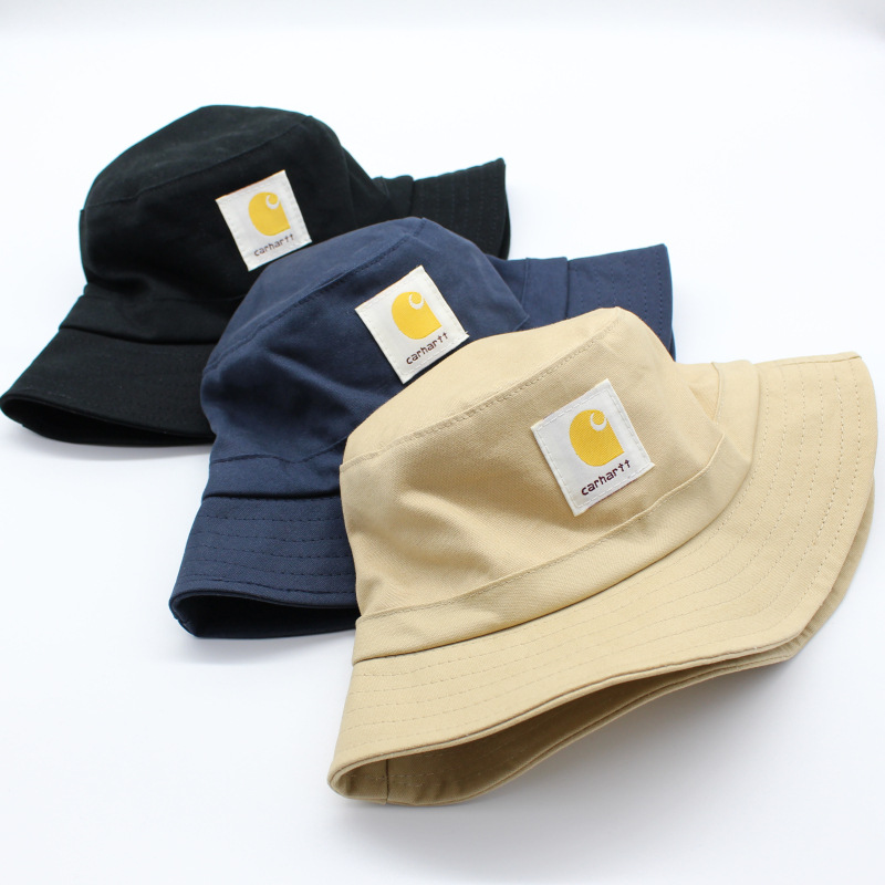 Carhartt canvas fisherman hat Men's and women's fashion brand street cloth label basin hat Short brim travel visor hat