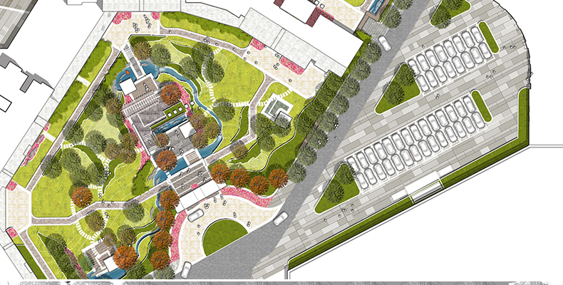 R018园林景观设计小清新PS彩色总平面图-18
