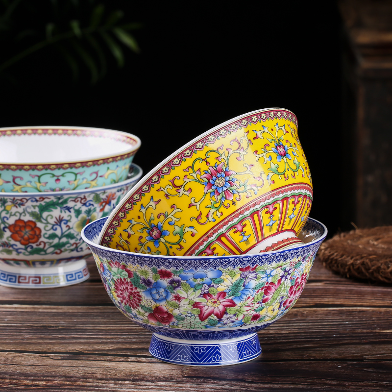 Jingdezhen ceramic product 6 inches tall foot against the iron rice bowl to eat rainbow such as bowl with a single ipads porcelain bowl bowl of long life