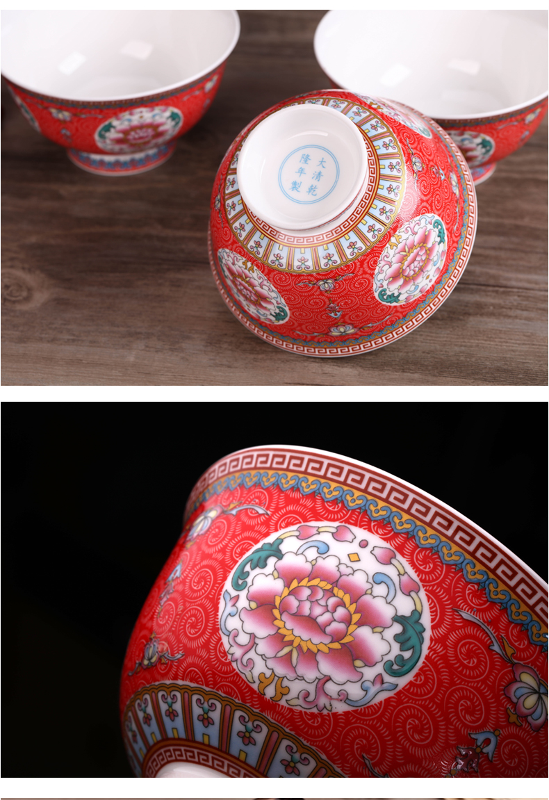 Jingdezhen ceramic gifts prevent hot tall bowl ipads porcelain antique Chinese big bowls of rice bowls of noodles in soup bowl bowl bowl