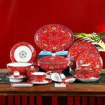 New Chinese Phnom Penh rice bowls Ceramic Tableware Creative Bone porcelain bowls Dish Suit Home Big soup Bowl noodles Bowl Soup Basin